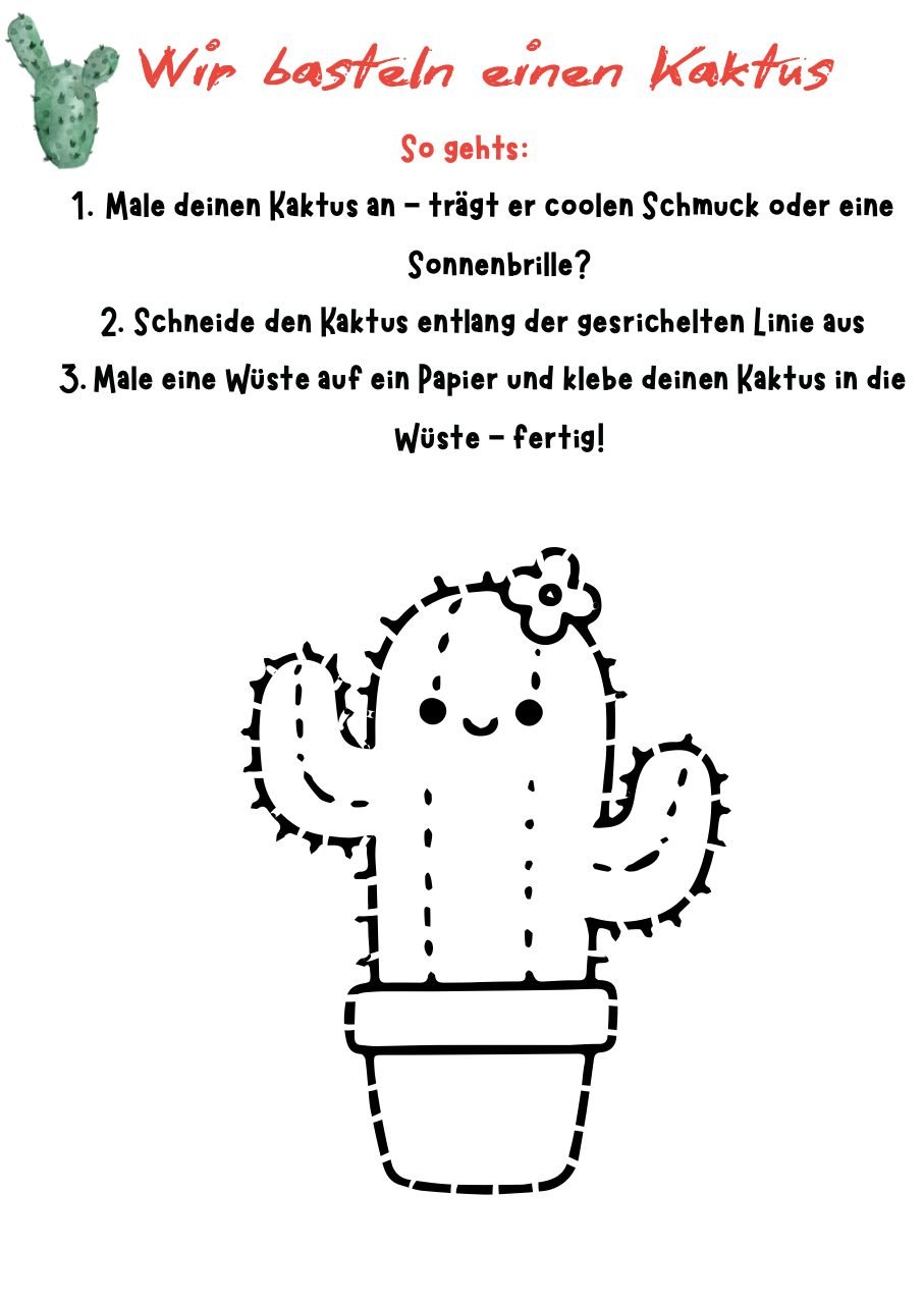 Titelbild: Bastelvorlagen Kaktus Titelbild: Bastelvorlagen Kaktus