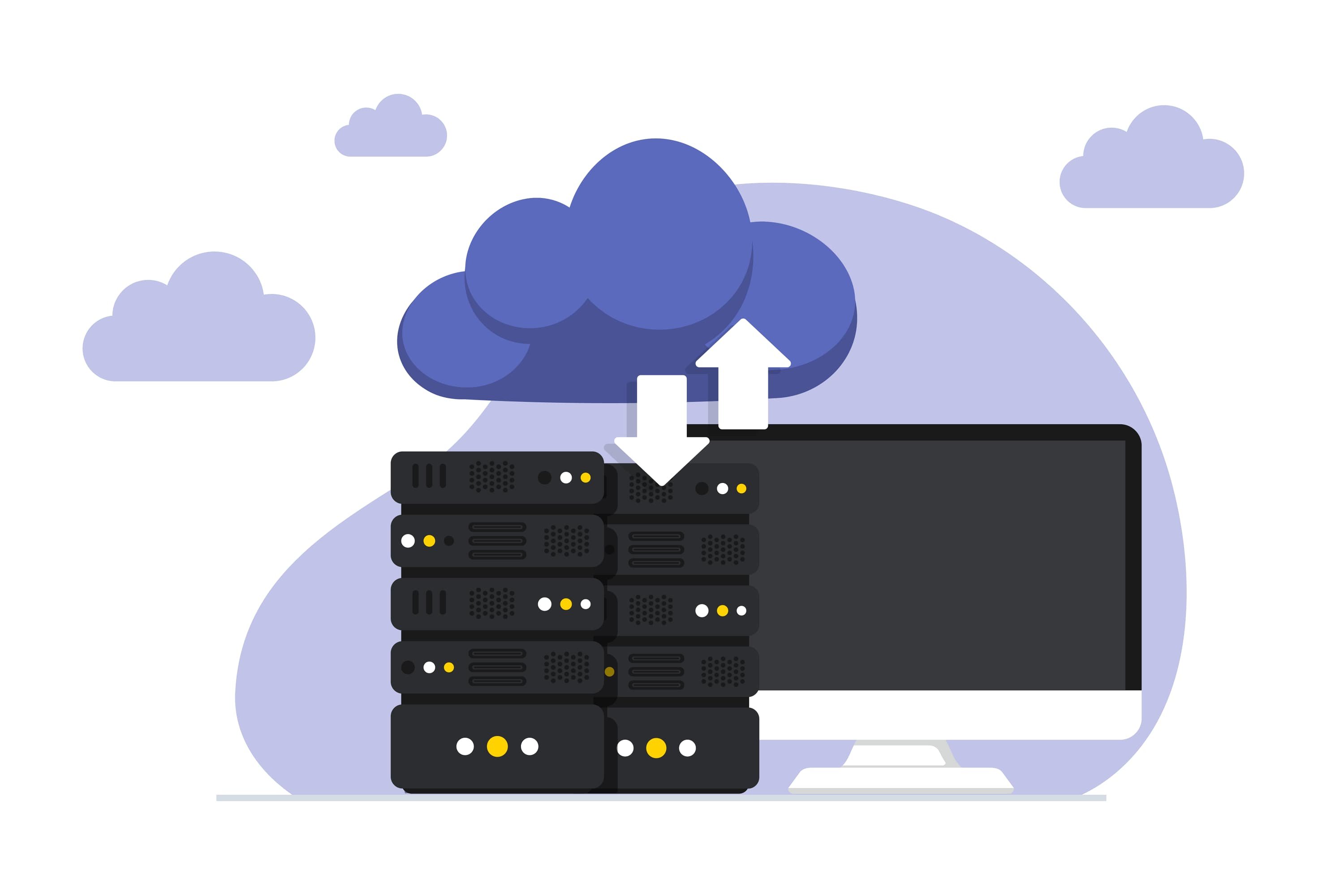 Daten werden in eine Cloud hochgeladen 