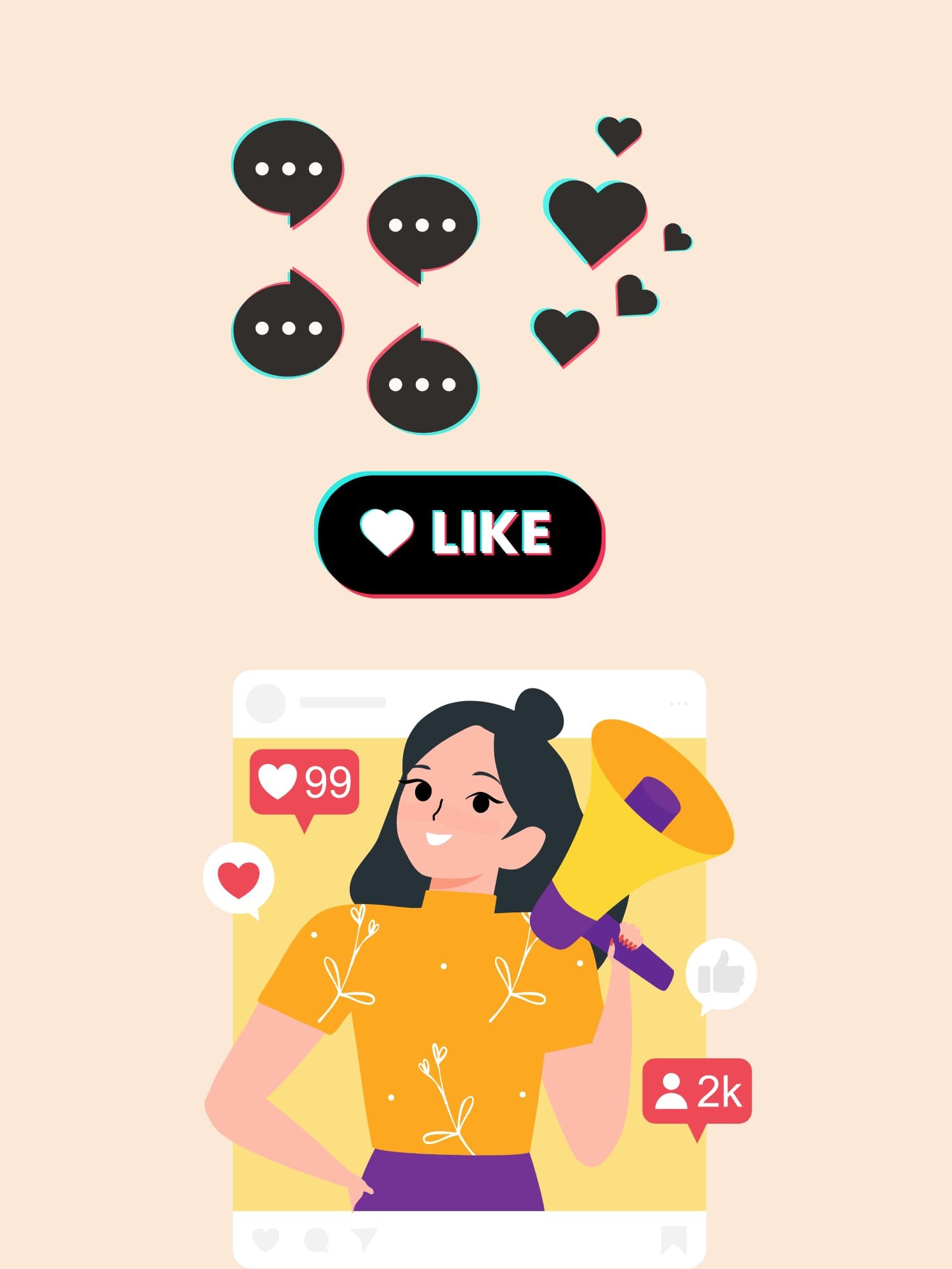 Frau in TikTok bekommt likes