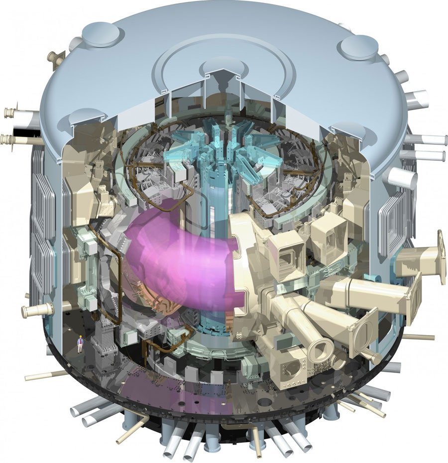 tokamak_iter_1pop.jpg Schematische Darstellung des ITER-Tokamaks © ITER