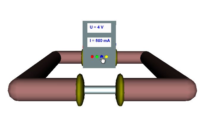 9_ohm_1pop.jpg Virtuelles Experiment, Screenshot aus dem Online-Selbstlernkurs "Die strömende Elektrizität" von Jens Tiburski