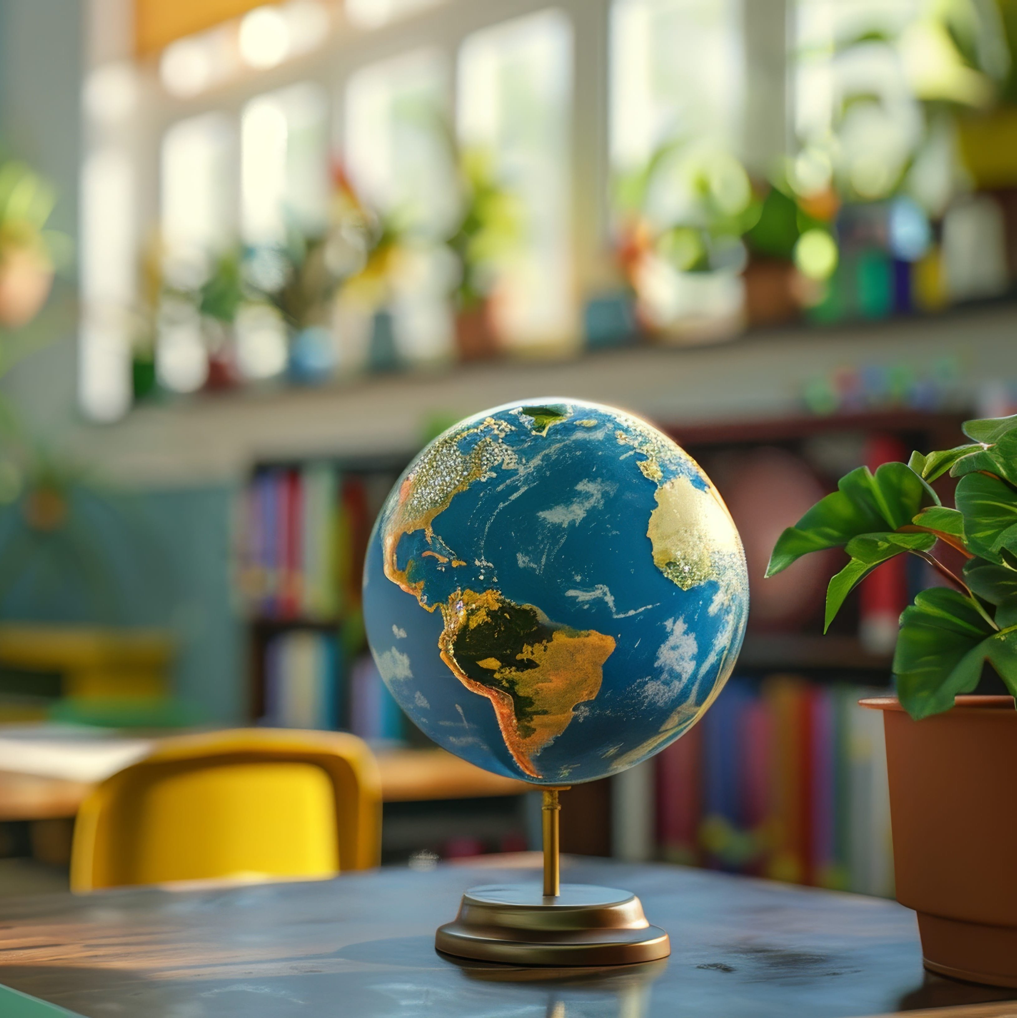Kleiner Globus in einem Klassenzimmer