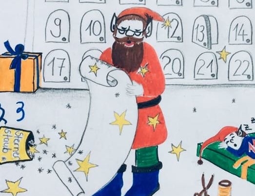 Mit dem Wichtel rechnen die Schüler spielerisch in der Zeit vor Weihnachten Umkehraufgaben im Zahlenraum bis 25.