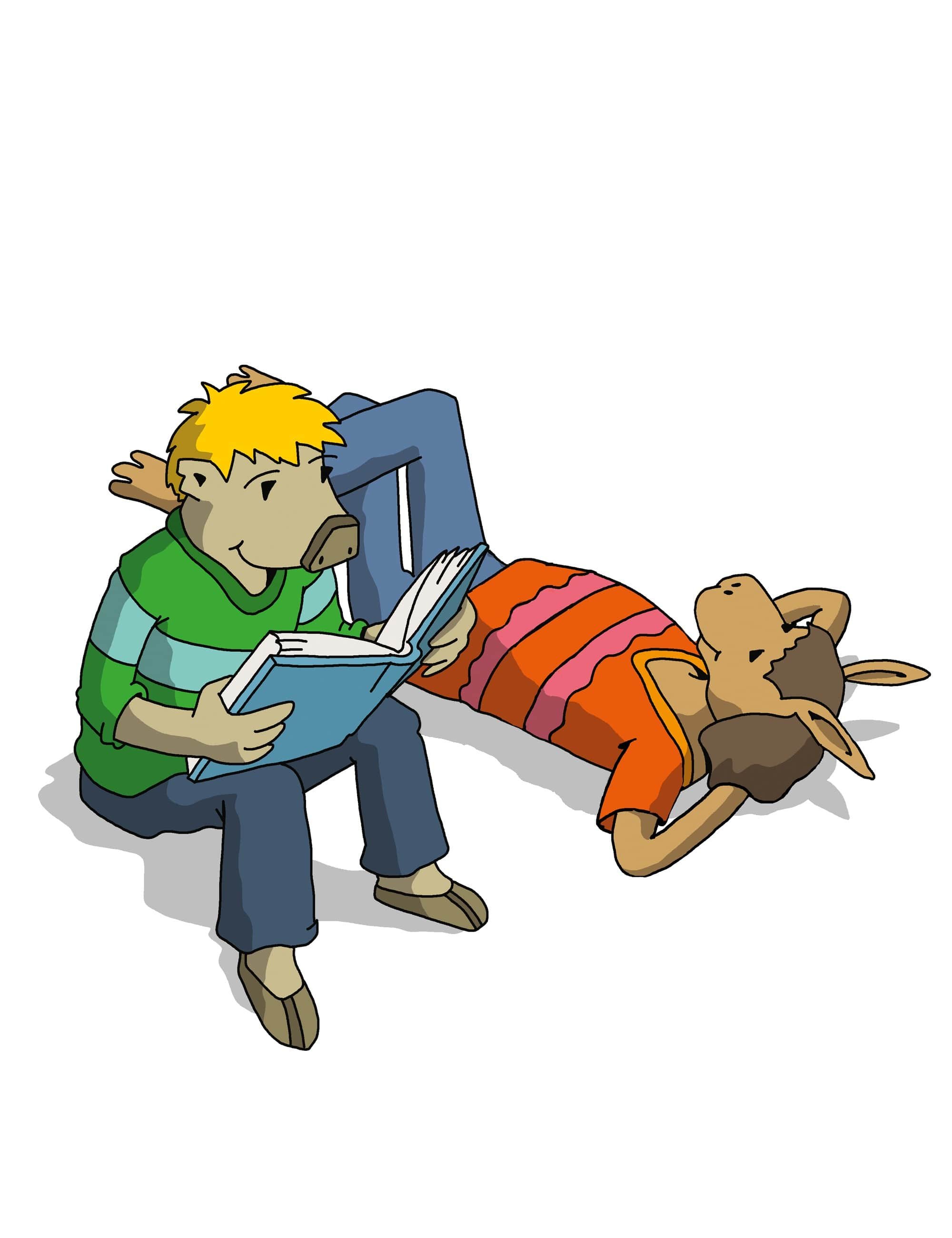 HanisauLand: Politik für Kinder Zwei Tiere lesen und entspannen