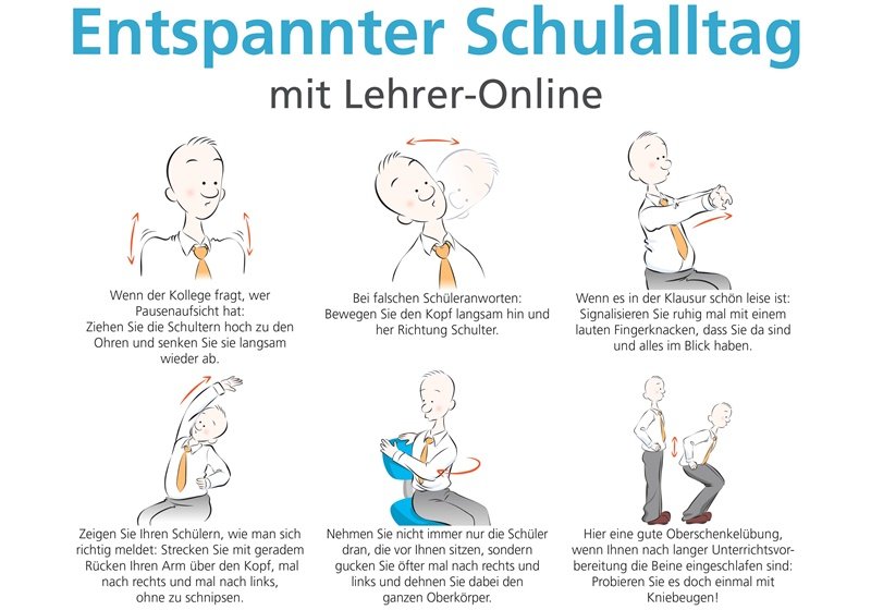 Entspannungsübungen für Lehrkräfte Bildliche Anleitung von entspannungsübungen