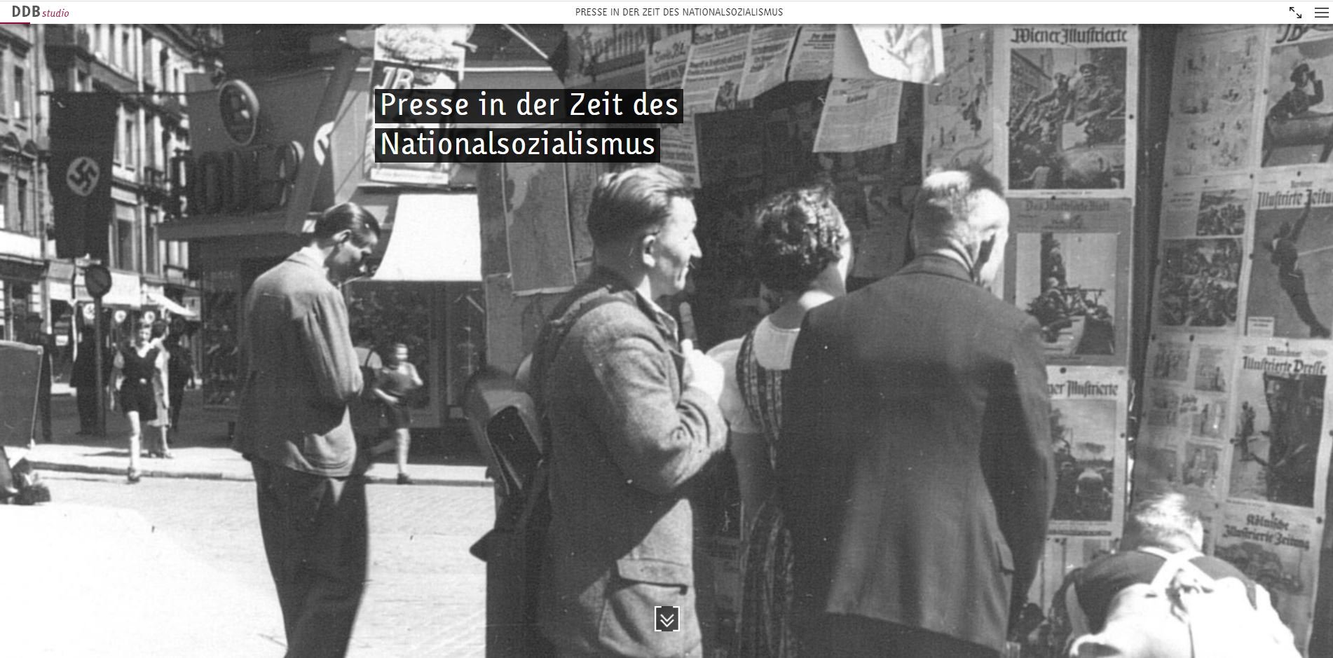 Ausstellung "Presse in der Zeit des Nationalsozialismus", Zeitungskiosk in Dresden, 1940