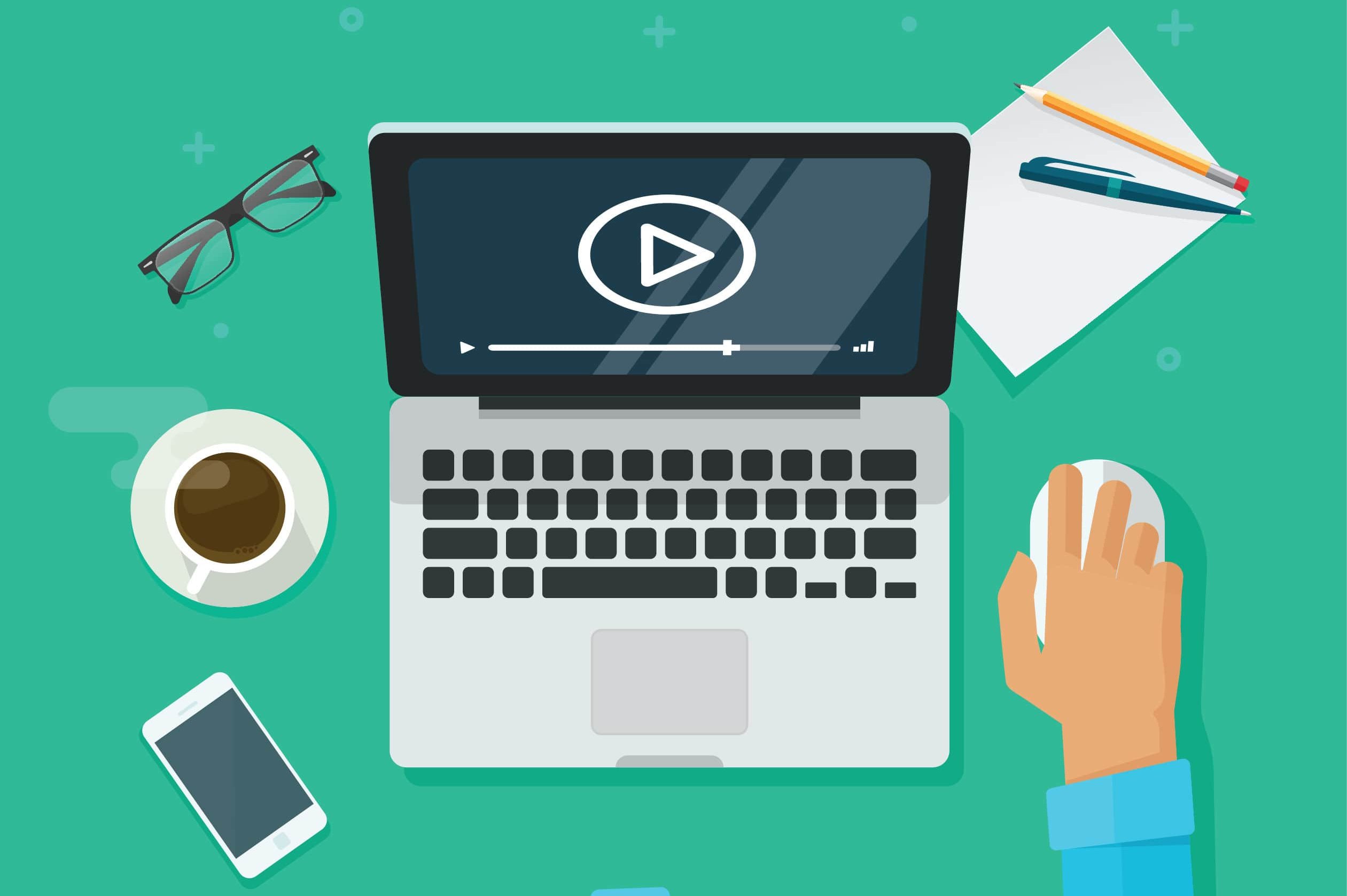 Laptop Video Tasse Clipart