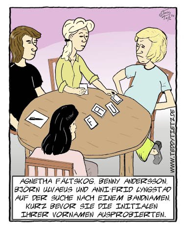 Schwierige Namensfindung Cartoon "Namensfindung Abba"