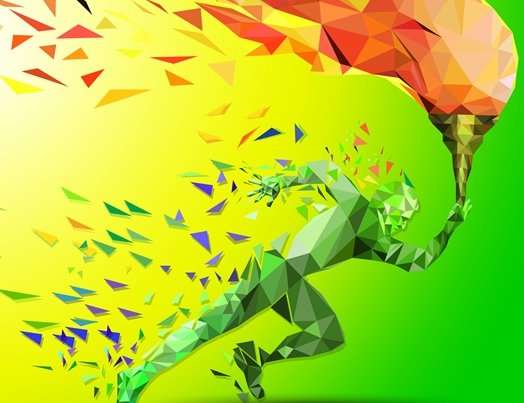 Person mit olympischer Fackel