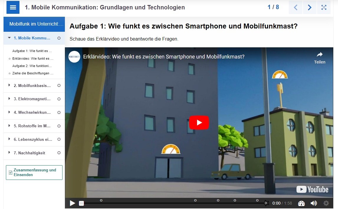 Online-Lernmodul für Schülerinnen und Schüler rund um Mobilfunk Startbild des Online-Lernmoduls für Schülerinnen und Schüler rund um Mobilfunk