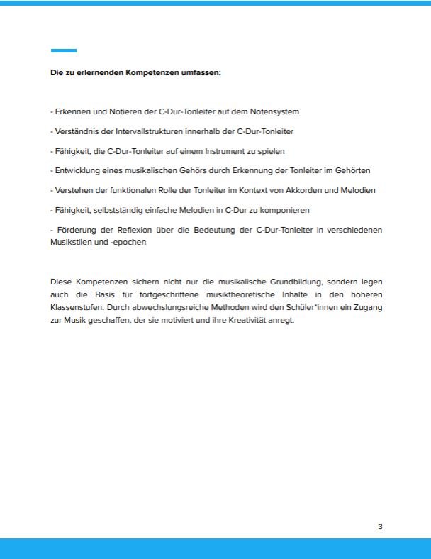 Kompetenzen: C-Dur-Tonleiter verstehen 