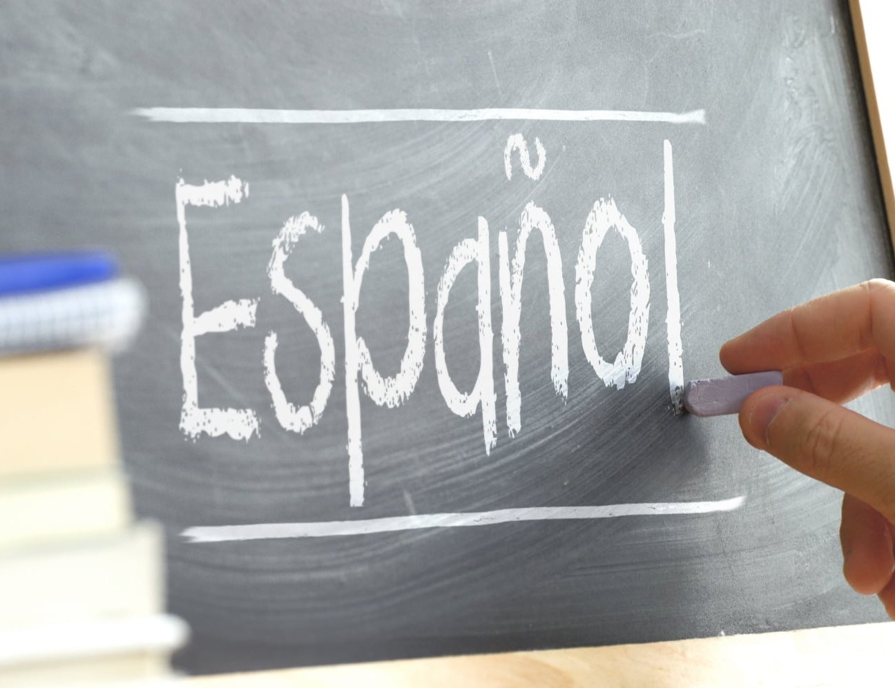 Schriftzug an der Tafel. 