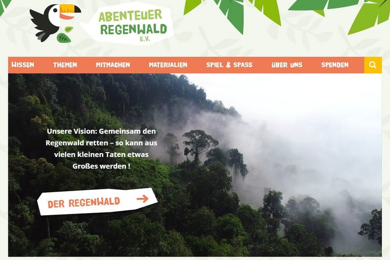 Abenteuer Regenwald Internetseite