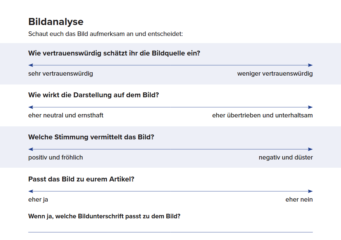 Bildanalyse Schlagzeilen
