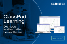 Logo CASIO; Laptop, Tablet, Monitor mit Graph