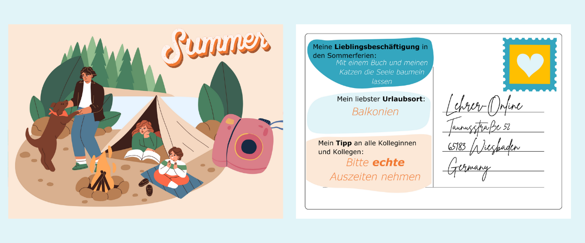Postkarte Sommeraktion Lehrer-Online