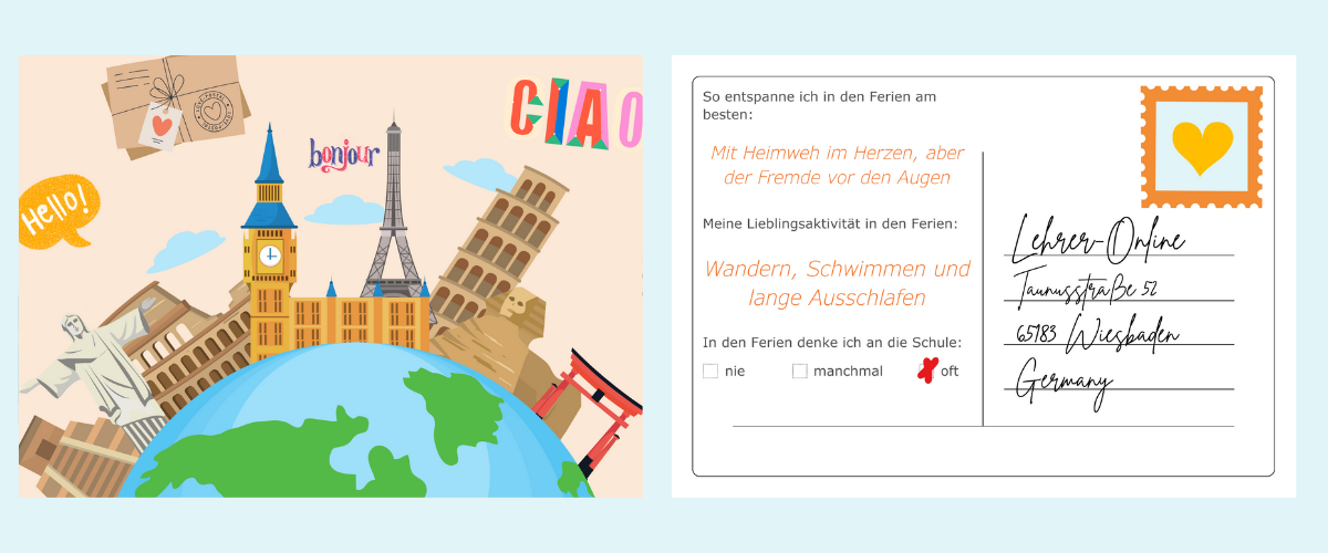 Postkarte Sommeraktion Lehrer-Online