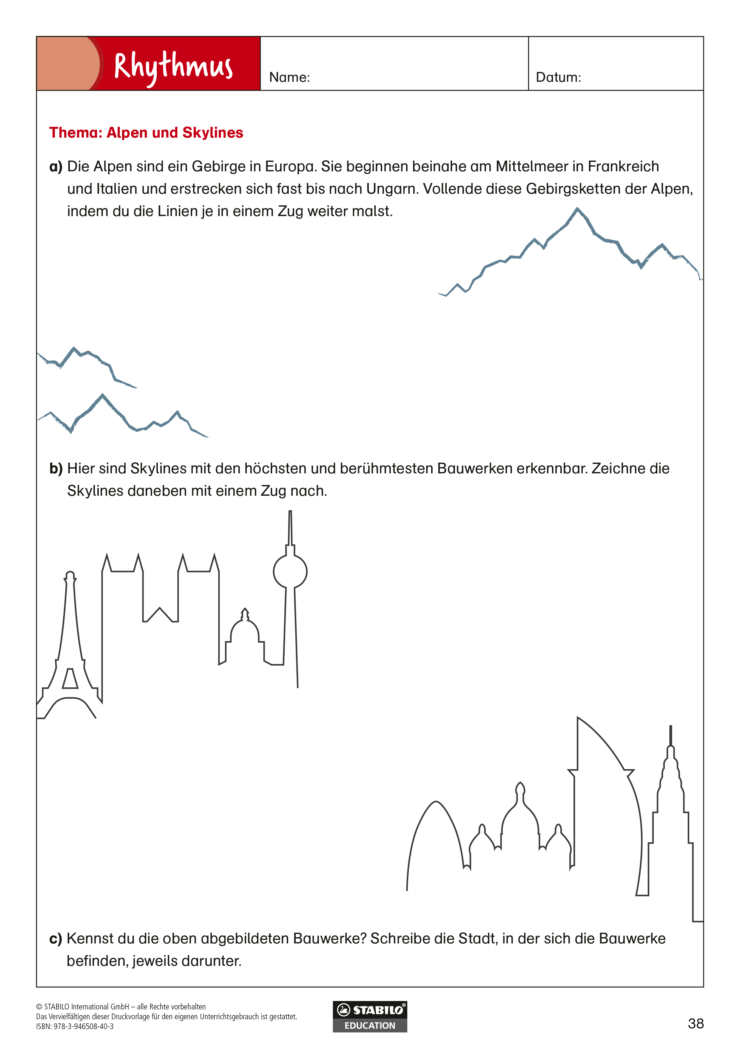 Beispiel 2 Stabilo Schreib- und Graphomotorik Übungen für Jugendliche