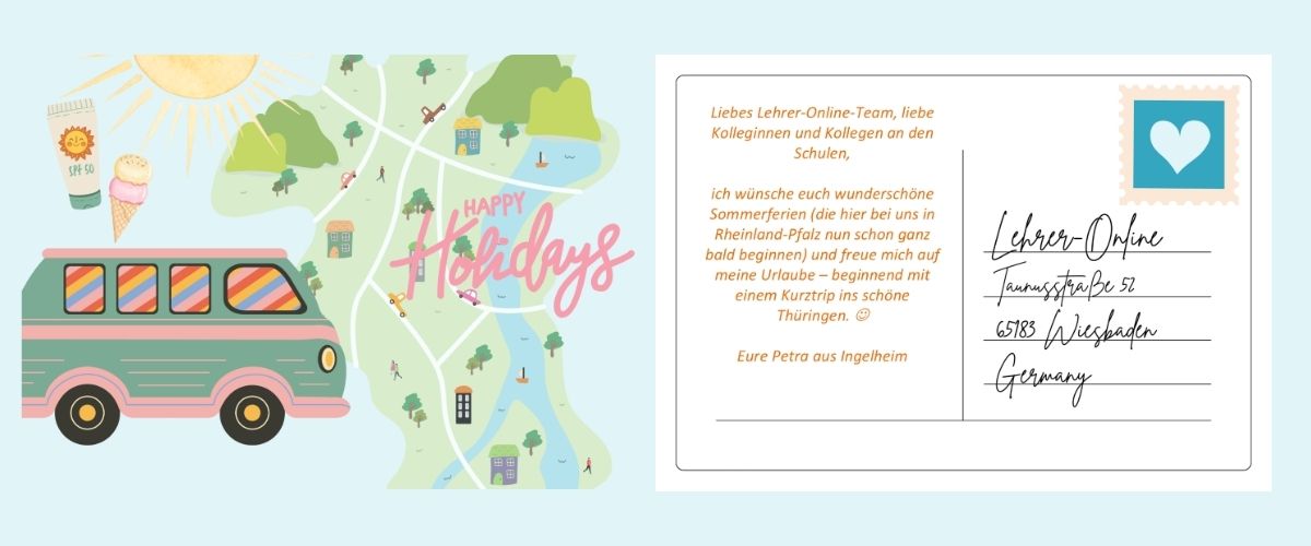 Postkarte Sommeraktion Lehrer-Online