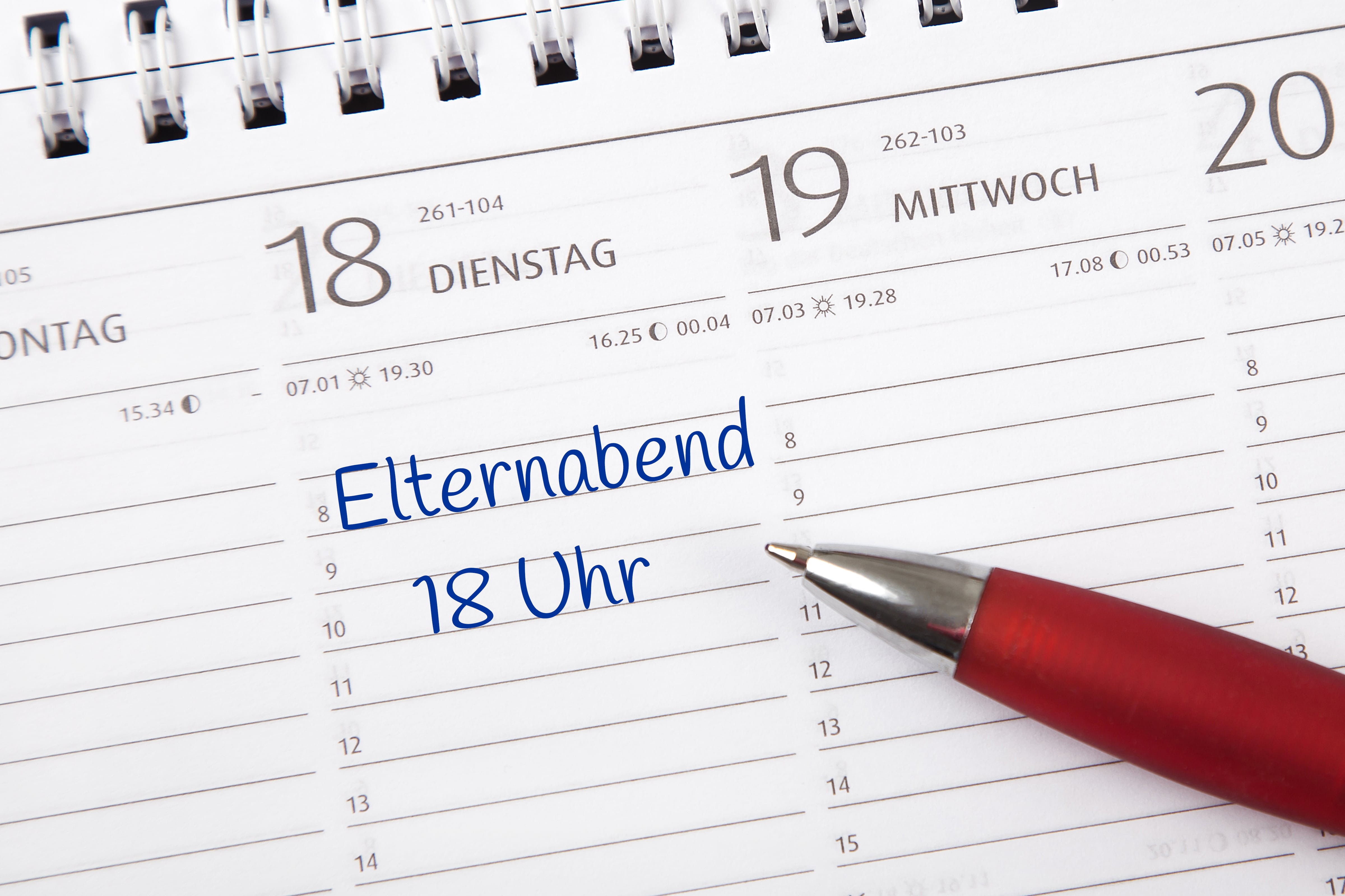 Elternabend in Kalender eingetragen
