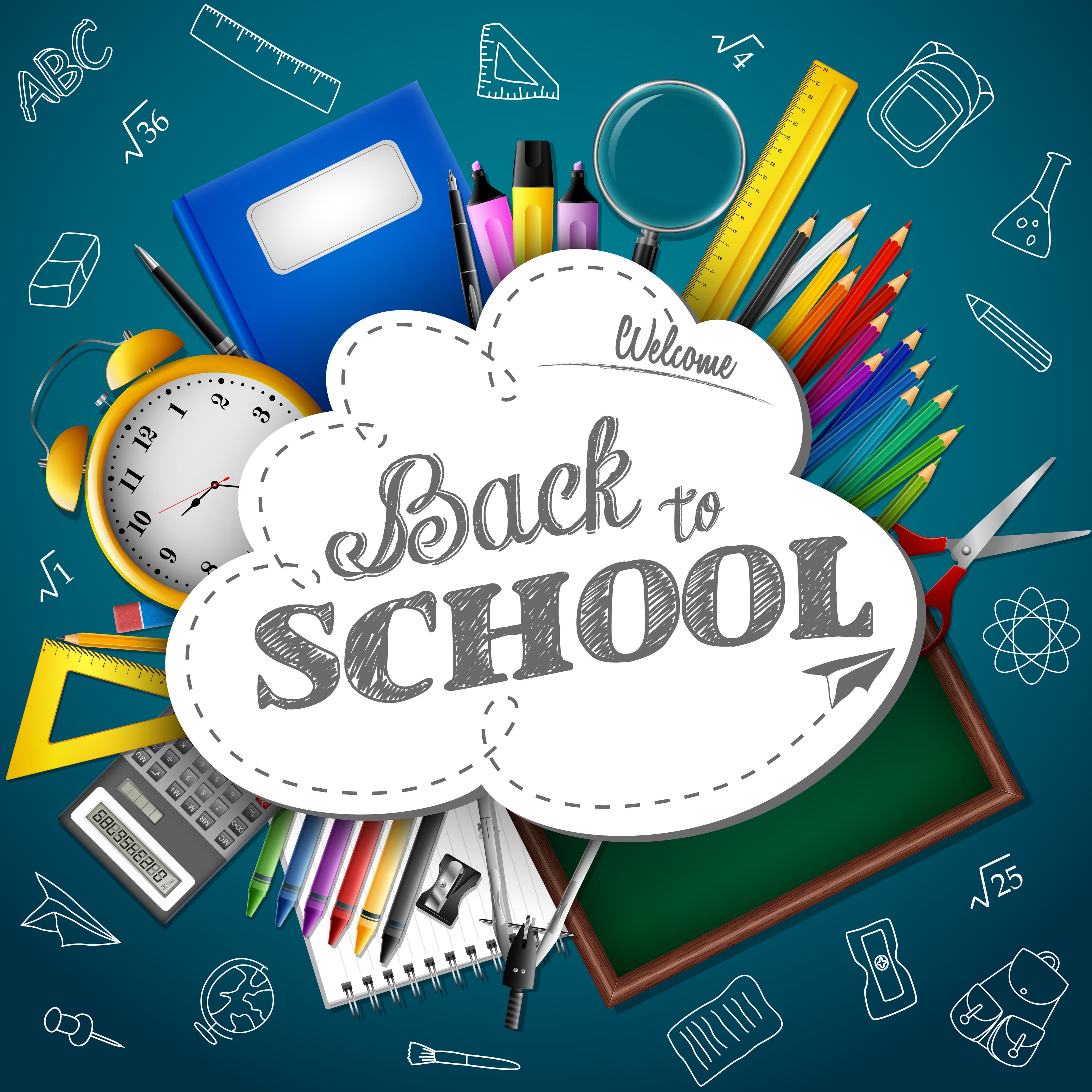 "Back to school": Schulbeginn Material im Schulranzen