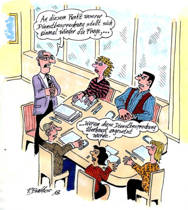 Cartoon der Woche: Dienstbesprechung | von Peter Baldus Cartoon der Woche: Dienstbesprechung | von Peter Baldus