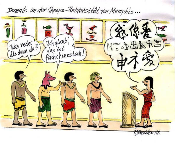 Cartoon der Woche: Fachchinesisch | von Peter Baldus Cartoon der Woche: Fachchinesisch | von Peter Baldus