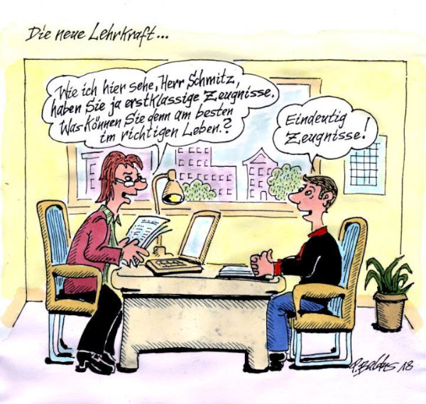 Cartoon der Woche Zeugnisse von Peter Baldus