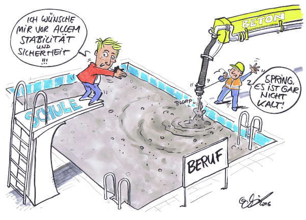 Cartoon: Berufswahlkriterien | von Michael Hüter