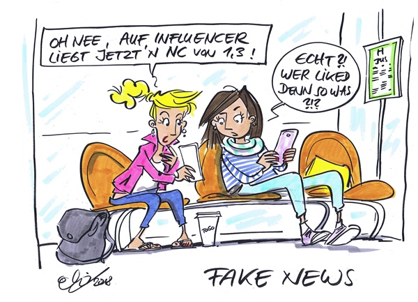 Fake News Karikatur von Michael Hüter