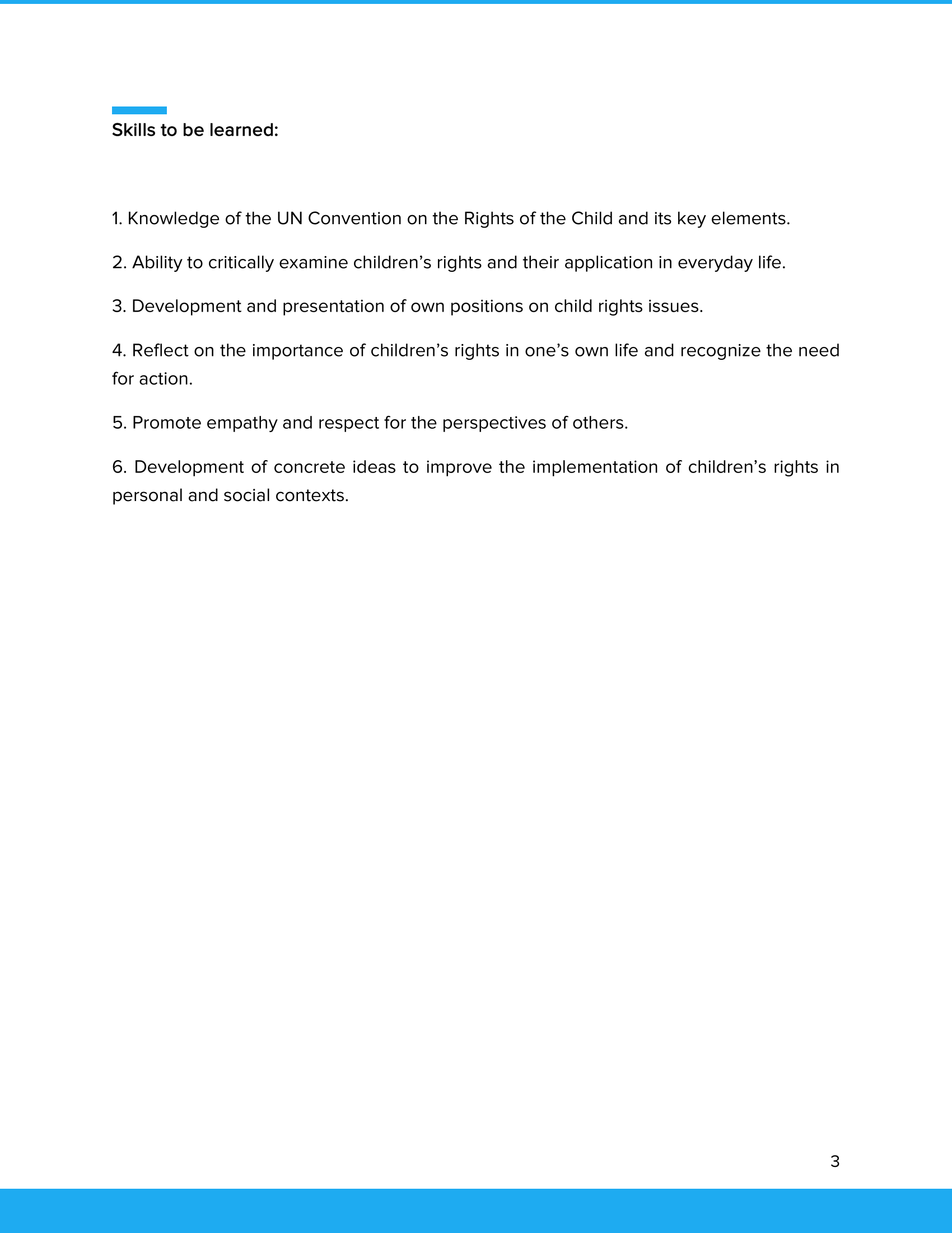 Kompetenzen "Children's Rights"