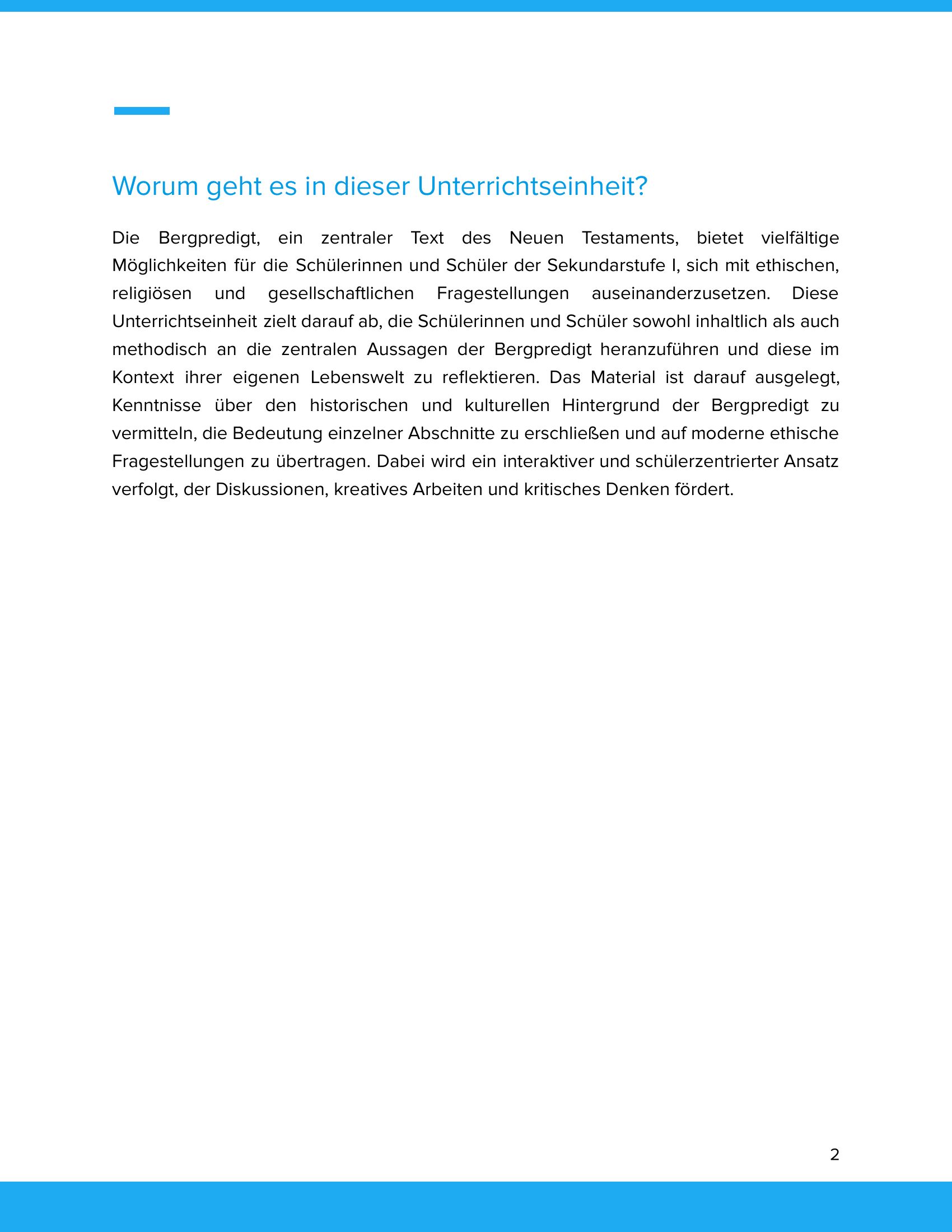 Worum geht es in "Die Bergpredigt"?
