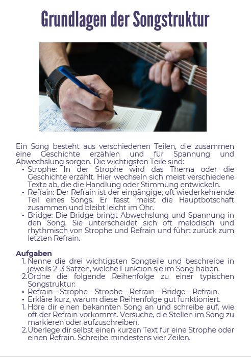 Thematischer Einstieg Songwriting