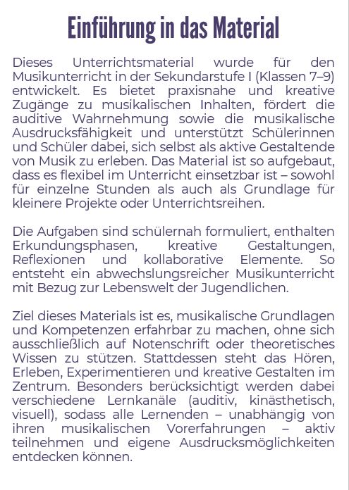 Einführung in das Material Songwriting