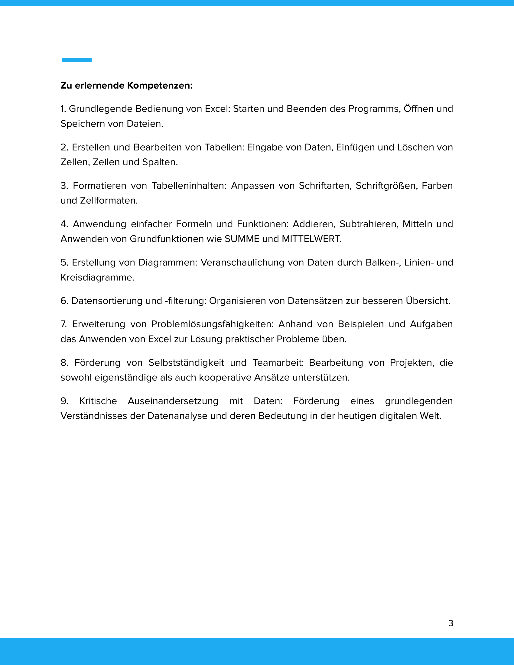 Einführung in Excel: Zu erlernende Skills