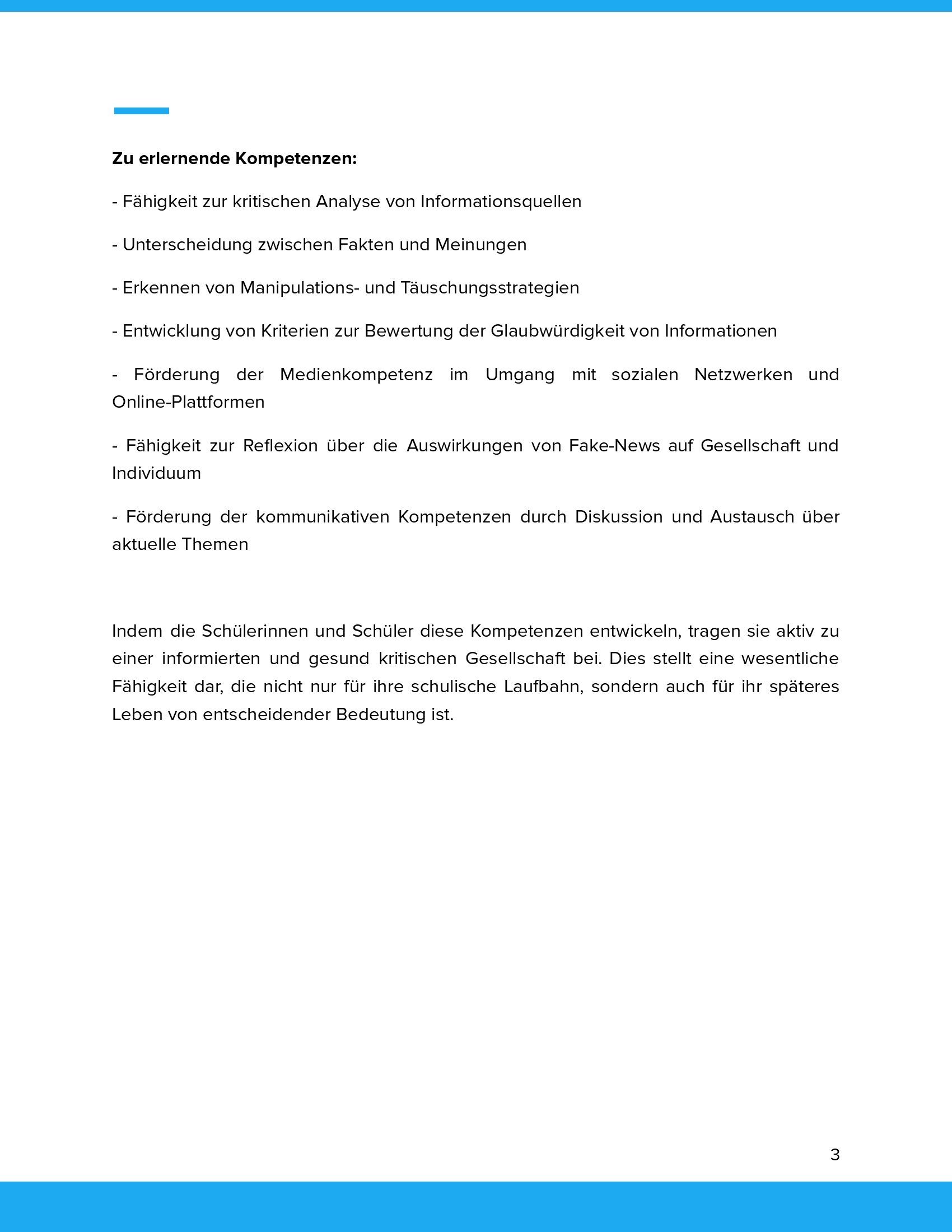 Kompetenzfeld "Fake News erkennen"