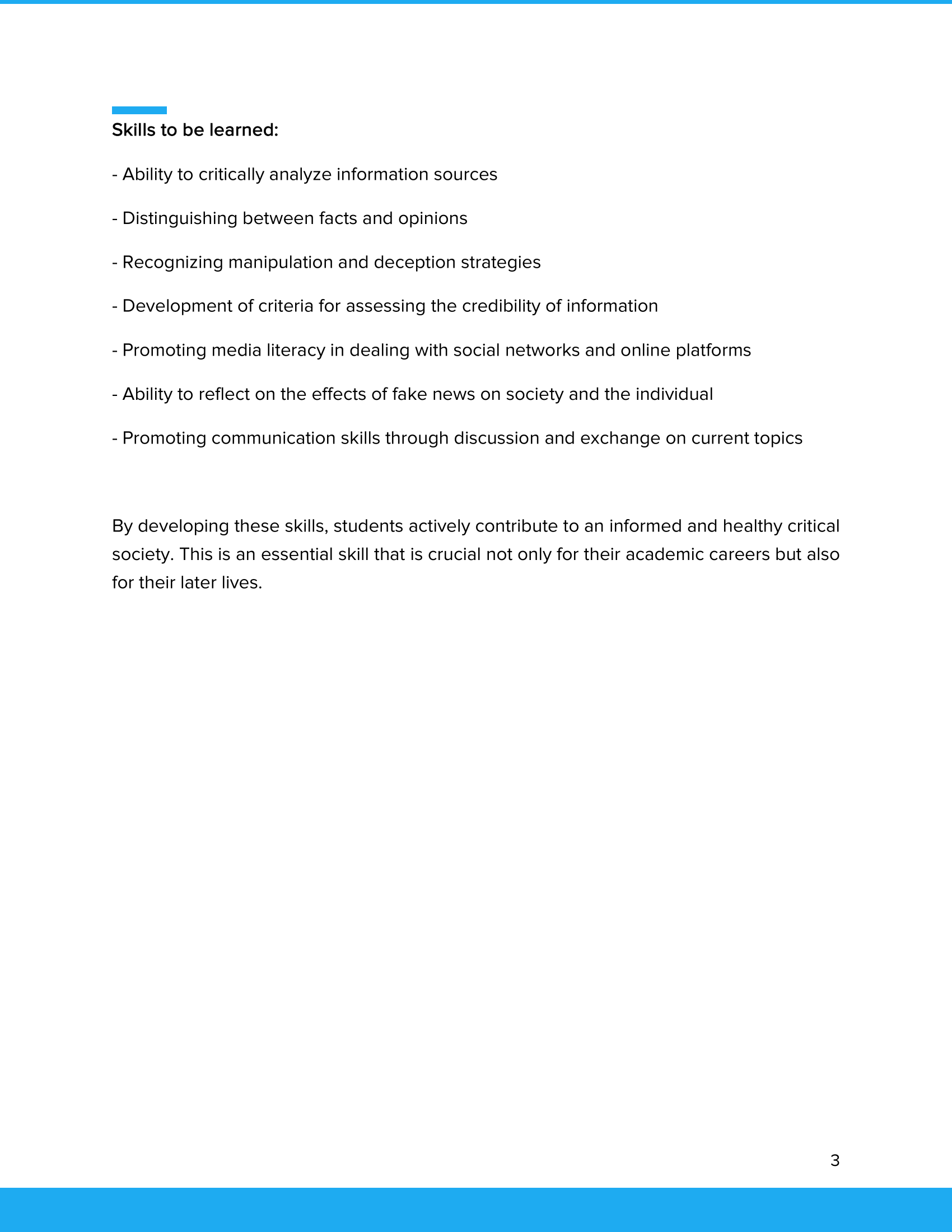 Kompetenzen "FAKE NEWS WORKBOOK"