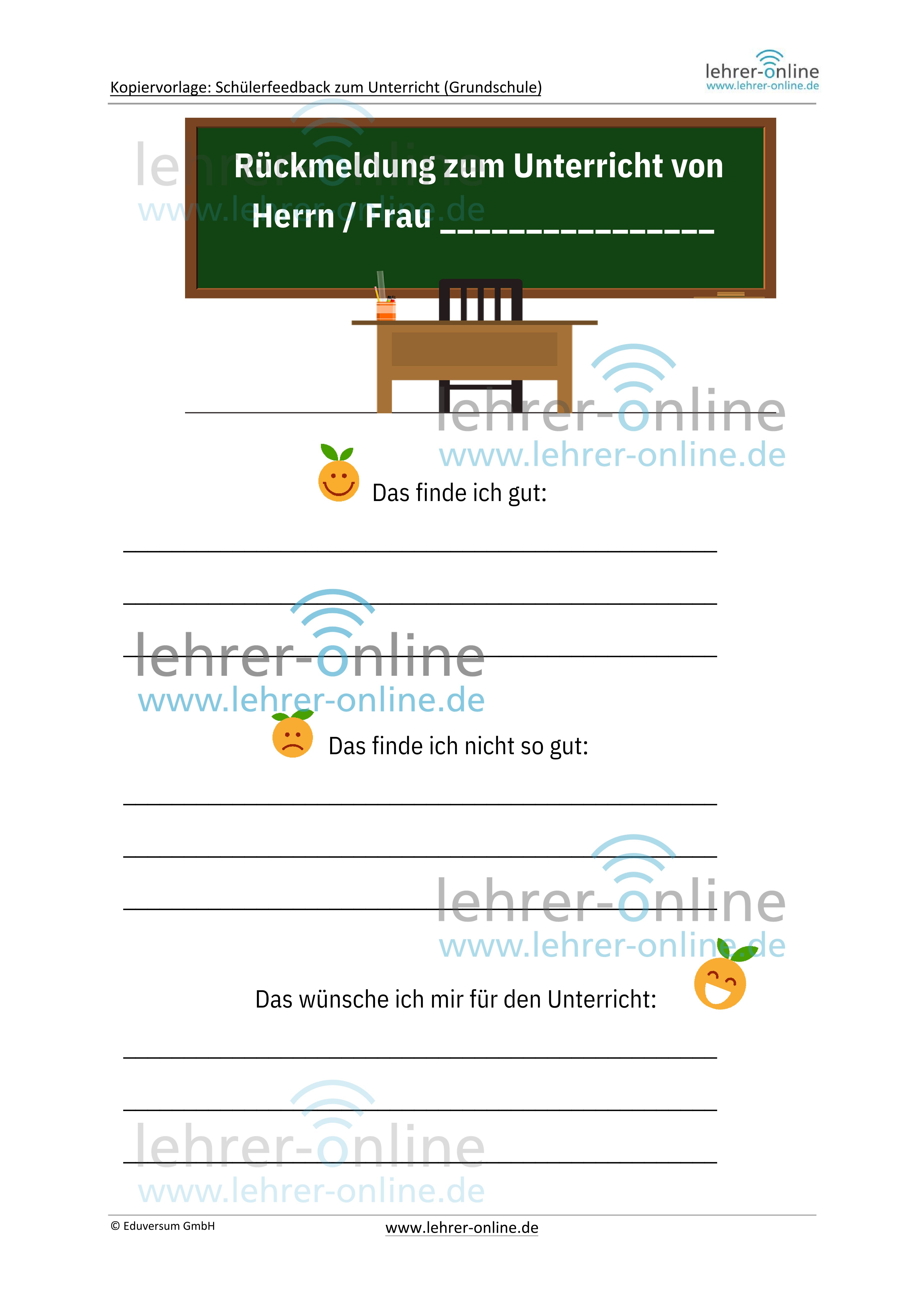 Feedbackbogen für Grundschüler 