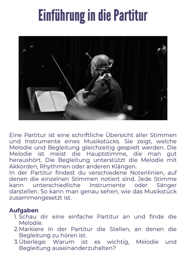 Thematischer Einstieg Partitur