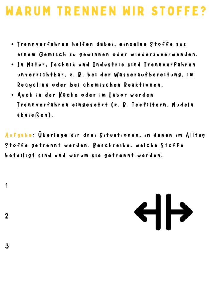 Warum trennen wir Stoffe?