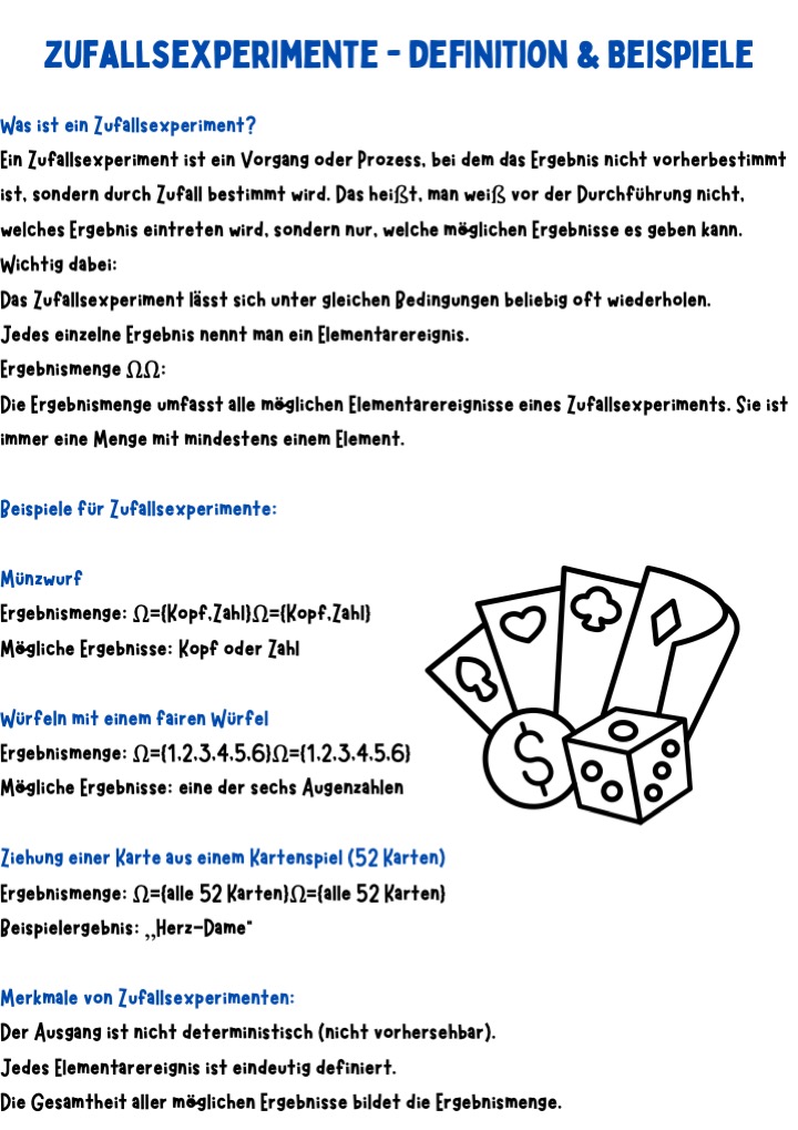 Zufallsberechnungen Unterrichtsmaterial
