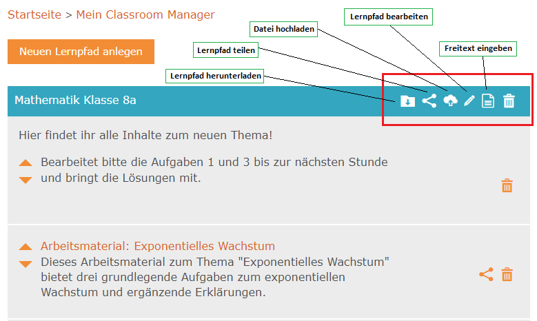 Lernpfade bearbeiten