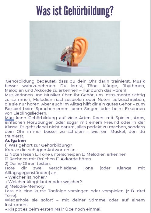 Thematischer Einstieg Gehörbildung 