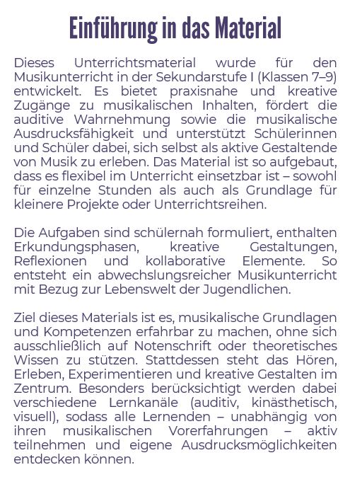 Einführung in das Material Gehörbildung