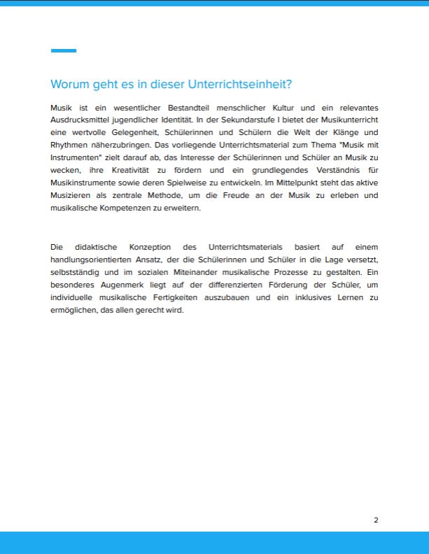 Info: Musik mit Instrumenten