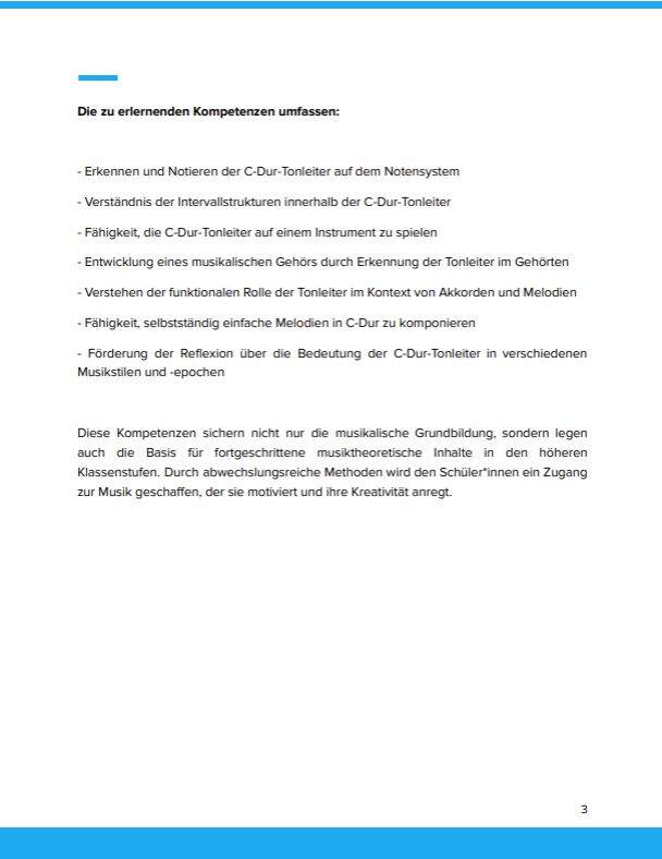 Kompetenzen: C-Dur-Tonleiter verstehen 