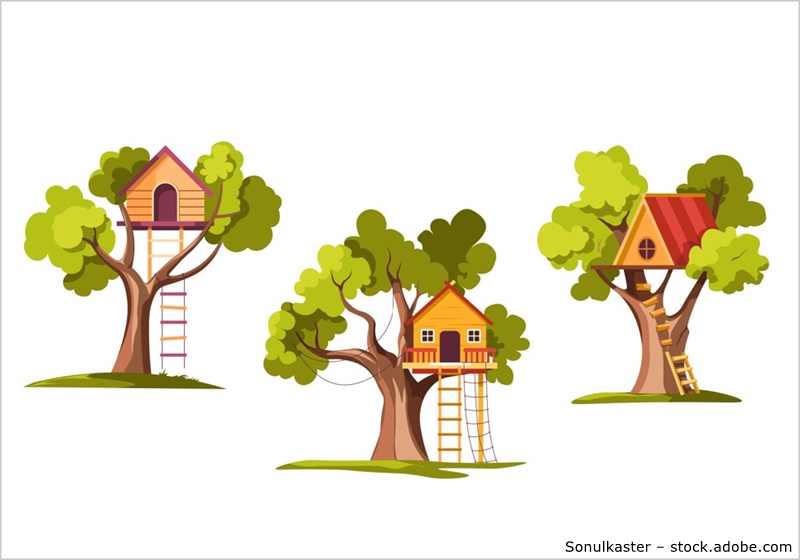 Drei verschiedene Baumhäuser