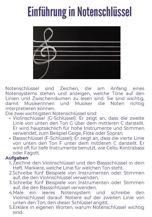 Thematischer Einstieg Notenschrift