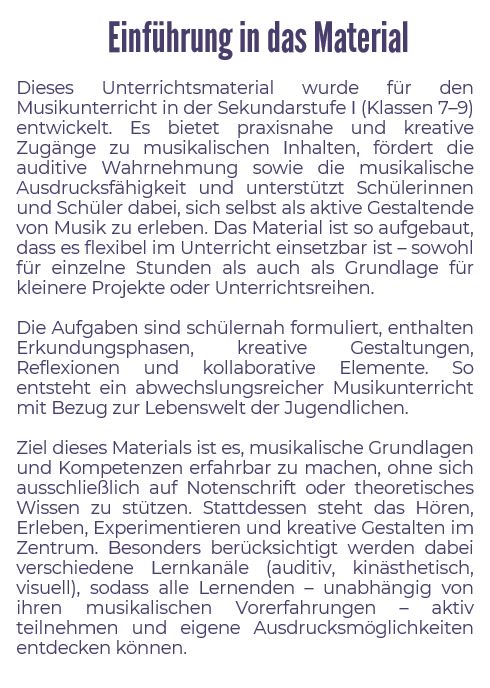 Einführung in das Material Notenschrift