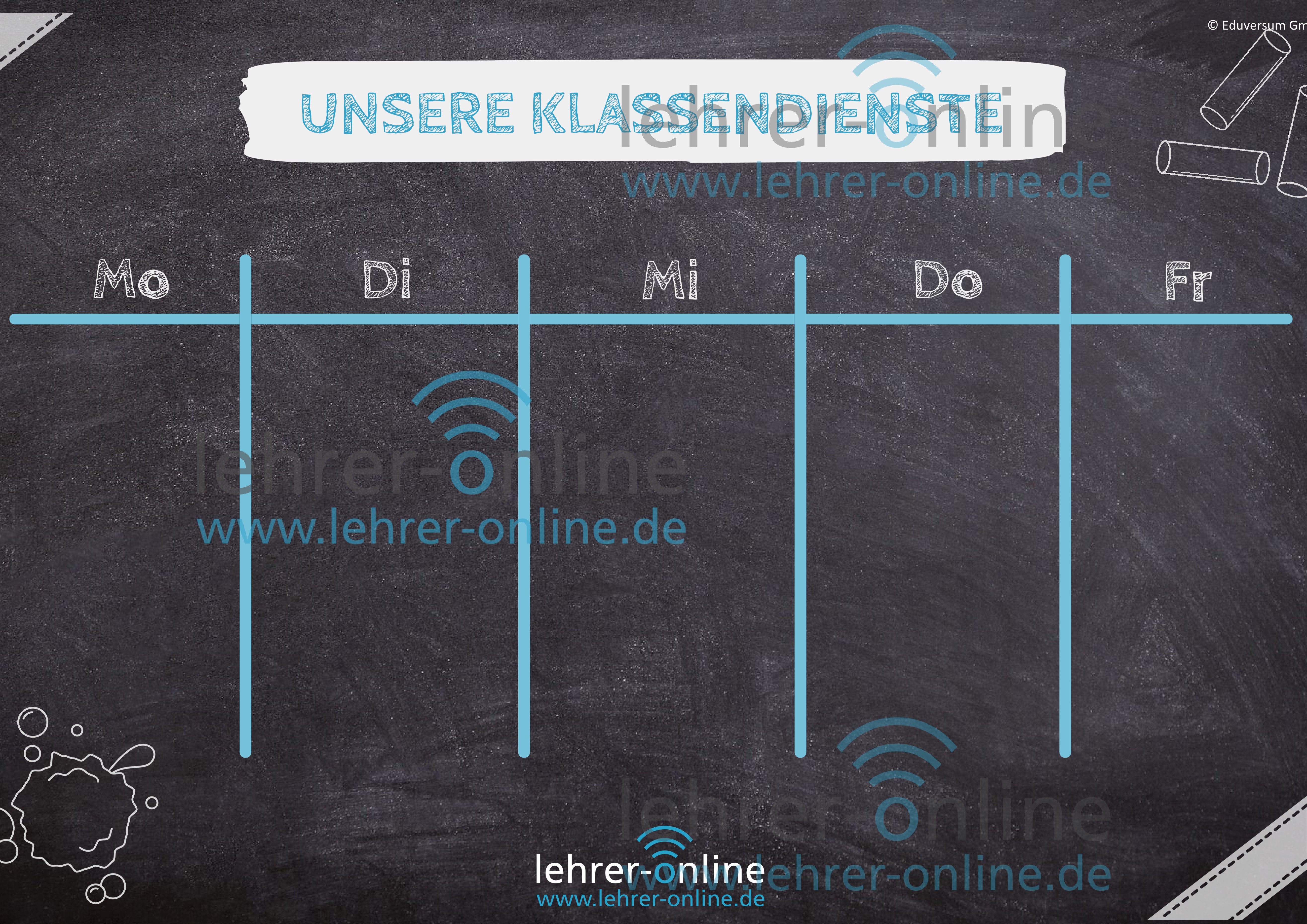 Poster Klassendienste Tafeloptik 